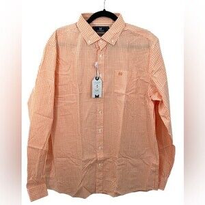 NWT Coast Men's Orange The Marlin Buttondown Long Sleeve Button Down Shirt LARGE